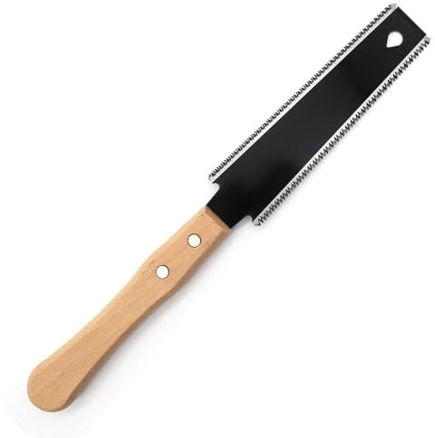 GYSRXS Sega Giapponese per Legno 11/17 TPI a Doppio Bordo Sega per Legno a Mano Utilizzato per la Lavorazione Giardinaggio Progetti Fai Da Te,15CM Lama(Nero)