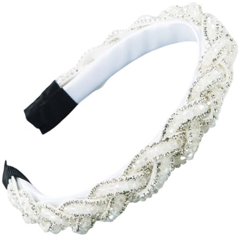 scicent Haarschmuck Strass Kristall Haarband Kosmetik Funkelnde Rutschfeste Haarreifen Damen Dünne Stirnband für Frauen Mädchen Modische Elegant Retro Haarreif Dirndl für Hochzeit - 27804