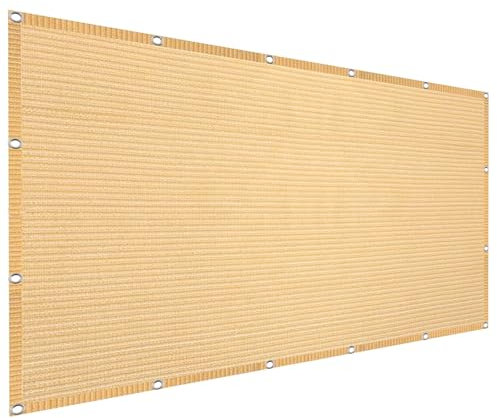 Sonnensegel inkl Befestigungsseile 100 x 400 cm, 98% Uv-Schutz,Atmungsaktiv,Isolierung, Schattennetz Plane Sonnensegel, Sonnensegel Beschattung, für Garten Balkon, Creme Farben
