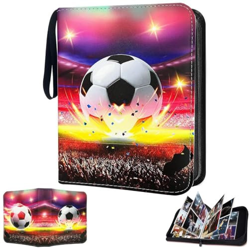 Album à collectionner, Porte Carte à Collectionner, 50 Pages 400 Photo de Cartes à Collectionner de Football, Album de cartes de Football avec fermeture éclair