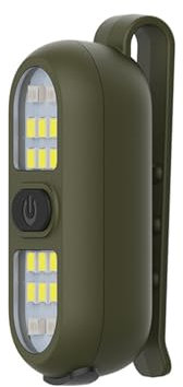 Clip Lampe Outdor, LED Clip Lampe,7 Lichtmodi Lauflicht,Typ-C, Ladeanschluss,LED Klein Stirnlampe,Das rote Licht leuchtet beim Laden Immer，für Joggen Campen (Grün)