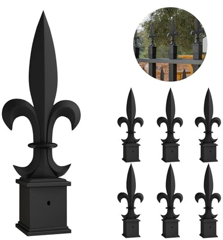 ZXNhome 15Pcs Metal Fence Finials Fits 1 Square Post- Aluminium Alloy Trident Spear Black Fence Topper Caps Spear Tips Post Caps for Yard Garden Lawn Iron Picket Fence Spire Decoration