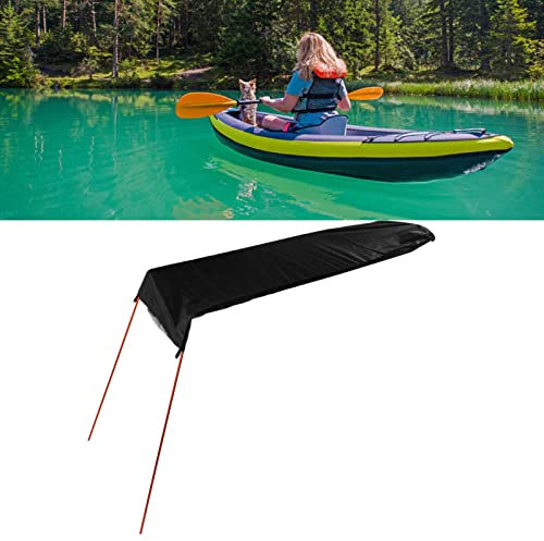 Sombrilla para Kayak en Canoa, Sombrilla Impermeable para Kayak, Toldo Plegable para Kayak de Tela Oxford, Toldo Portátil para Kayak para Barco, Canoa, Pesca, Remo, Yate (Negro)