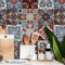 TOARTi Moroccan Tile Decal Vintage Stair Sticker Reddish Brown Waterproof Tile Stickers Peel and Stick Backsplash Mosaic Tiles Bathroom Living Room Waterproof Self Adhesive Decals 15x15CM