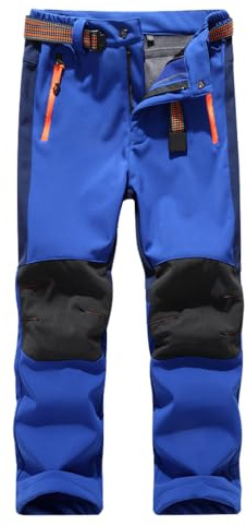 Hpbygstae Pantalon thermique imperméable pour garçon et fille, pantalon de neige, pantalon d'hiver pour l'extérieur, pantalon de randonnée, pantalon de ski softshell pour enfant, 140-150