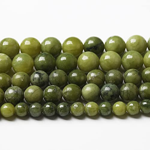 72pcs 10mm Natural Chinese Green Jade Beads Gemstone Round Loose Beads for Jewelry Making DIY Bracelet Necklace 32 Inch 2 Strands