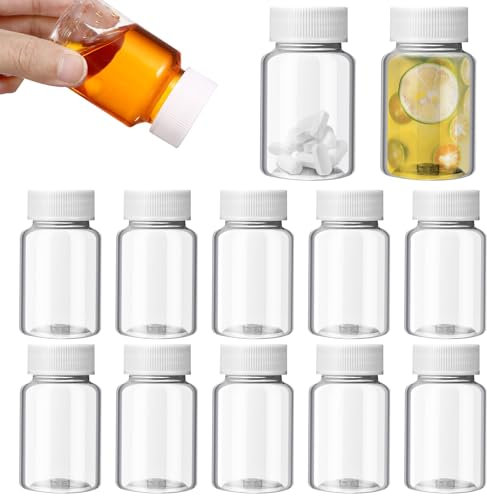 Mini Bouteille 12 Petite Bouteilles en Réutilisables de 100ml avec Bouchon Hermétique, Mini Bouteille en Portable Pour Jus de Fruits, Jus de Gingembre, Pilules Santé et Whisky