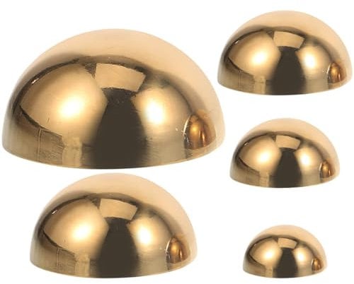 CIYODO 5stücke Edelstahl Halbkugeln Spiegelpolierte Gartenkugeln Für Innen Außendekoration Robuste Metall-hemisphären Mit Titanbeschichtung Elegante Reflektierende Dekokugeln