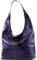 modamoda de T150 Damen Schultertasche Shopper Large aus Wildleder handmade in Italy, Farbe:Blauviolett-Metallic