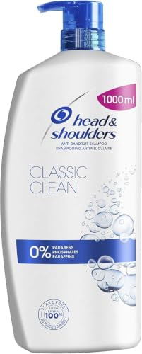 Head & Shoulders Classic Clean Anti-Dandruff Shampoo, 1000ml, up to 100% Flake-Free, pH Balanced, Paraben-Free, for Daily Use