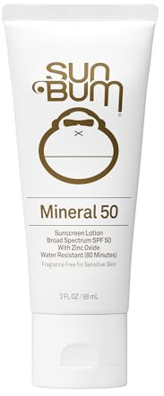 Sun Bum Mineral LSF 50 Sonnenschutz-Körperlotion, breites Spektrum, feuchtigkeitsspendender Gesichts-Sonnenschutz mit Vitamin E, vegan und Hawaii 104 Act konform (Octinoxat- und Oxybenzonfrei),