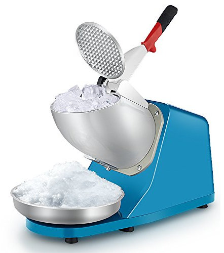 CGOLDENWALL Electric Ice Crusher Machine Shaver Snow Cone Ice Block Making Machine Blender Household Commercial Ice Slush Sand Maker for Ice Tea Shop Double Blades