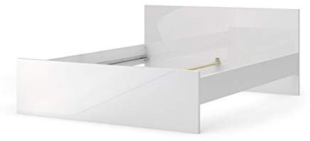 PKline Doppelbett NADA Bettgestell Ehebett Bett Schlafzimmer 160x200 weiß Hochglanz