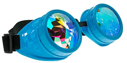 4sold (TM Steampunk Antique Copper Cyber Goggles Rave Goth Vintage Victorian like Sunglasses all pictures (Kaleidoscope Goggles Blue)