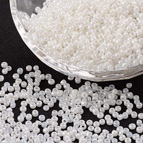 LOT DE 1000 PERLES DE ROCAILLE BLANC NACRE Diametre 2 mm 12/0 - CREATION