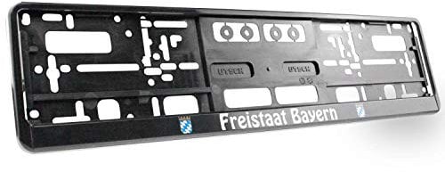 Bavariashop | Kennzeichenhalter Freistaat Bayern | Universell passend | KFZ Halter mit Spruch | Stabil und Witterungsbeständig