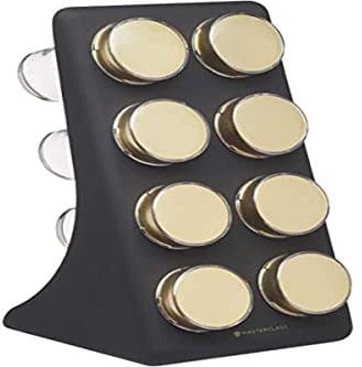MasterClass Set di porta erbe e spezie con 8 barattoli con coperchio in ottone e scatola regalo, nero / effetto ottone, 9 pezzi