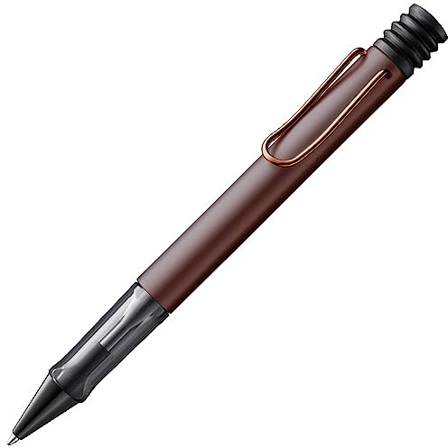 LAMY Lx edler Kugelschreiber 290 aus Aluminium in der Farbe marron mit Edelmetallveredelung und Metallclip veredelt, inkl. Großraummine LAMY M 16 Strichbreite M in schwarz und Geschenkverpackung