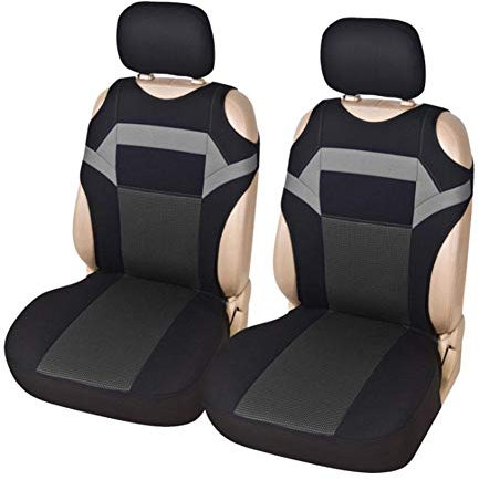 perfecti 2 Stück Sitzbezüge Auto Vordersitze Sitzbezug Waschbar Und Anti-Rutsch T-Shirt-Design Für Auto/LKW/Va Fahrersitz Vordersitze?Grau/Blau/Rot?