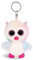 NICI 46313 Glubschis Eule Princess Holly 9cm Schlüsselanhänger, Plüschtieranhänger mit Schlüsselring, Stofftierschlüsselhalter, bunt/weiß
