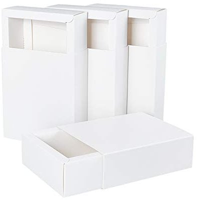 BENECREAT 20 Pack Kraft Paper Drawer Box 12.8x11x4.3cm White Soap Jewelry Candy Boxes Small Gift Boxes for Gift Wrapping, Birthday, Wedding, Party Favors