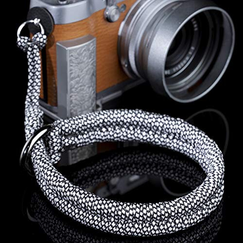 Qiang Ni Camera Wrist Strap - Paracord High-end Camera Hand Strap Wrist Lanyard for DSLR or Mirrorless Camera (White)