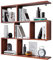 ELEGANT Wall Mounted Shelf Bookcase, Multi-Compartment Display Wall Shelves, Perfect for Living Room, Bedroom, Bookcase Storage Home Furniture, Walnut