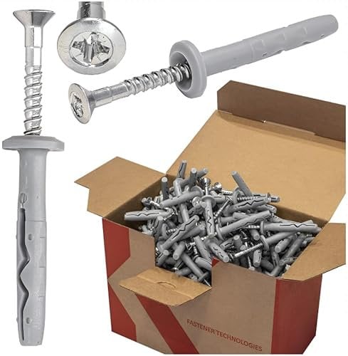 Schnellmontagedübel mit Kragen, 6x40mm, 200 Stück.