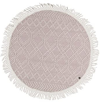 TOM TAILOR | Runder Colored Macrame Teppich | Three | 90% Schurwolle & 10% Baumwolle | handgewebt | Farbe: Rose | 140 cm