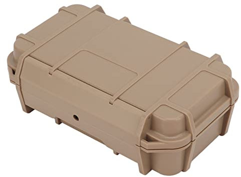 BuyWeek Caja Impermeable para Acampar, Caja de Herramientas de Almacenamiento de plástico Impermeable Estuche rígido para Acampar(Caqui)