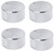 SPORTARC Lot de 4 Boutons de Cuisinière à Gaz - Aspect Acier Inoxydable, Commande en Plastique, Ronds en Alliage d'Aluminium - Poignées de Table de Cuisson à Gaz, Accessoires