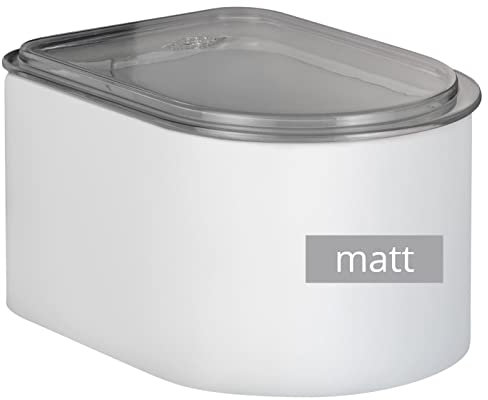Wesco Vorratsdose LOFT 1 Liter aus hochwertigem Stahlblech mit Acryldeckel in der Farbe weiß matt - Lebensmittelecht - luftdicht - ideal für Schubladen