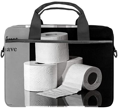Toilet Paper Pattern Laptop Shoulder Messenger Bag Crossbody Briefcase Messenger Sleeve for 13 13.3 14.5 Inch Laptop Tablet Protect Tote Bag Case