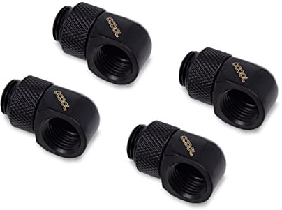 Alphacool Eiszapfen L-Stecker drehbar G1/4 AG auf G1/4 IG – 4-teiliges Set, tiefschwarz