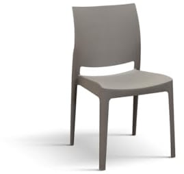 PAZZO Design Stuhl Alberto, Set mit 4 Stühlen, Taupe, Polypropylen, Küche, Esszimmer, Büro, stapelbar - id_2083