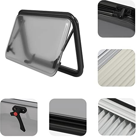 Ventana de autocaravana, ventana lateral, 70 x 40 cm, cristal acrílico, con protección solar, estor opaco