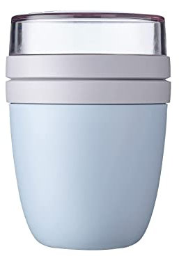 Mepal - Lunchpot Ellipse - Old Nordic Blue – 500 ml praktischer Reisebecher, Joghurtbecher, To go Becher – Geeignet für Tiefkühler, Mikrowelle und Spülmaschine, 700 ml