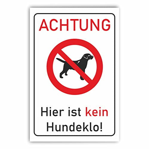 INDIGOS UG - Panneaux - 297 x 210 mm - Lot de 3 panneaux DIN A4 - Pas de toilettes pour chien - Plaque composite en aluminium - Pour garage, hôtel, parking, école, carport, entreprise