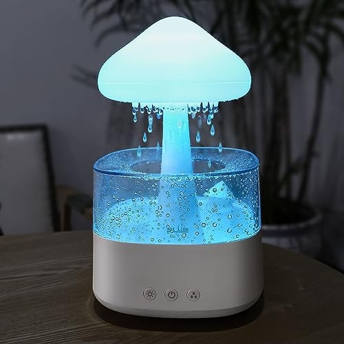 Rain Cloud Luftbefeuchter, Regentropfen Sound Luftbefeuchter und Aromatherapie ätherisches Öl Diffusor mit 7 Farblichter, Nano Nebel, Helfen beim Schlafen und Entspannen, für Zuhause, Büro, Zimmer (A)