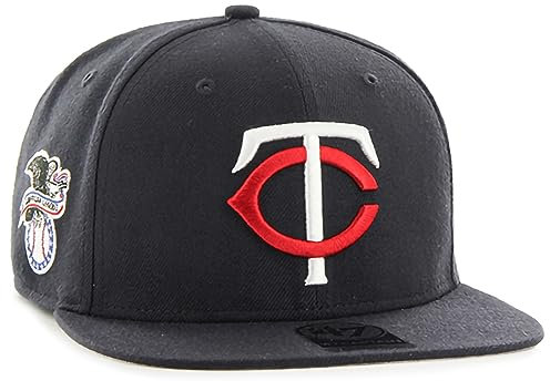 '47 MLB Sure Shot Captain Hat Verstellbare Strukturierte 6-Panel Snapback Hat Cap, Erwachsene Einheitsgröße, Minnesota Zwillinge, Einheitsgr��e
