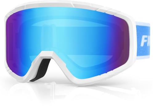 Findway occhiali da sci per bambini,occhiali da snowboard,OTG,casco compatibile con protezione UV,occhiali da sci per antiappannamento per sci/moto da neve,ragazzi ragazze junior adolescenti 3-14 anni