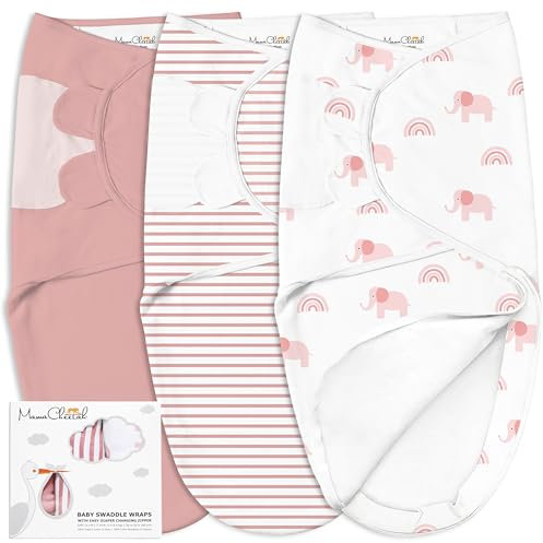 Mama Cheetah Pucksack für Babys, biologische Puckdecke, Pucksack für Neugeborene, Tragetuch, verstellbar, einfaches Wickeln, für Jungen und Mädchen von 0 bis 3 Monaten