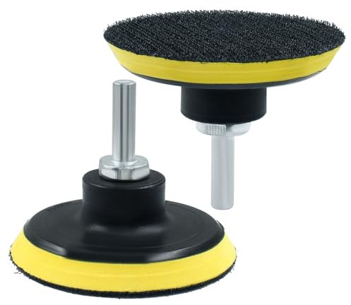 Luomorgo Almohadilla de respaldo de gancho y bucle de 3 pulgadas para lijadora orbital con adaptador de taladro M10, 2 piezas