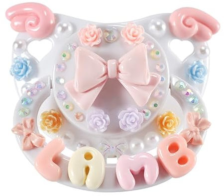 CutiePlusU Adult Sized Schnuller Schnuller für Erwachsene-Big Shield DIY Handmade - White Lamb