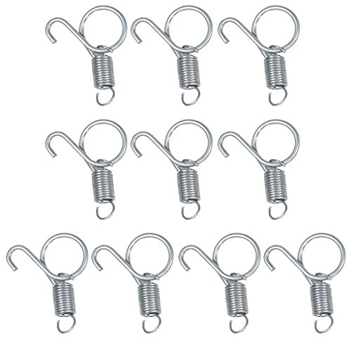 MONOJLY Molla per ganci di chiusura per porte in filo metallico gabbie di conigli, roditori, criceti, scoiattoli, uccelli, quaglie, 10 molle in metallo S/L