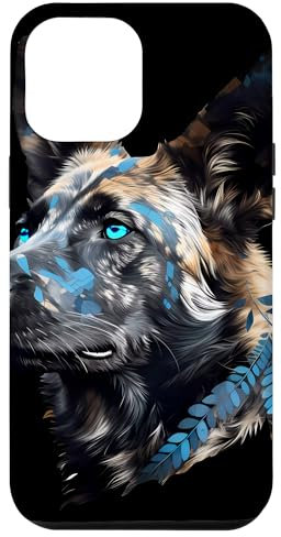 iPhone 13 Pro Max African Wild Dog Blue Colorful Case