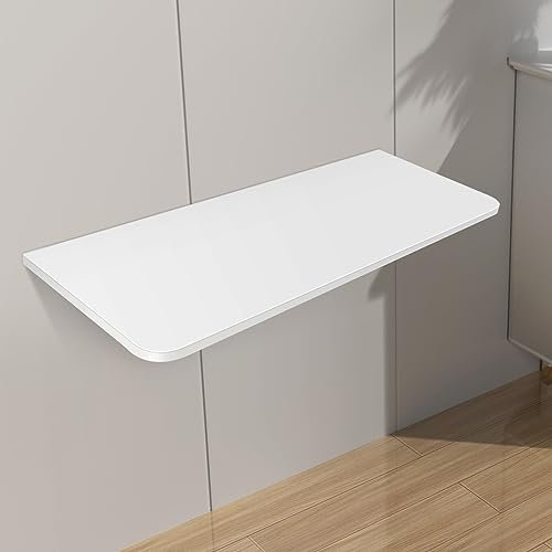 OHMG Wandklapptisch Schreibtisch Tischplatte 60 * 30 cm Klapptisch Esstisch Küchentisch für für Küche Zimmer Wohnzimmer Kinderzimmer Wandtisch Tisch klappbar zur Wandmontage (weiß-80 * 60 * 1.6cm)