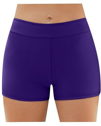 Weardear Pantaloncini da Bagno Donna Costume da Bagno Asciugatura Rapida Pantaloncini da Bagno Sport Acquatici Viola S