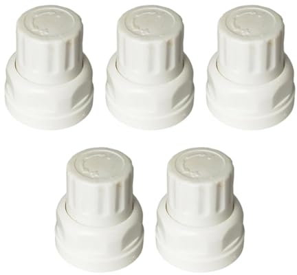 XLWLLNJ 5 Piece Universal Radiator Valve Caps Replacement Parts, Waterproof PP Spare Part, Rotatable Replacement Cover Valve for Adults, Short style