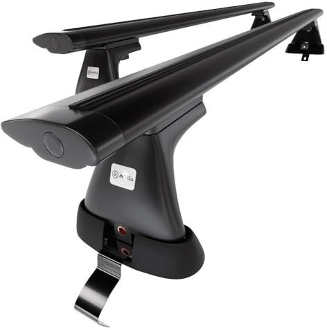Mossa - Alu-Dachträger kompatibel mit VW Volkswagen Passat B7 Limousine (2010-2014) - schwarz Dachträger Dachgepäckträger - ohne Montagelemente 2